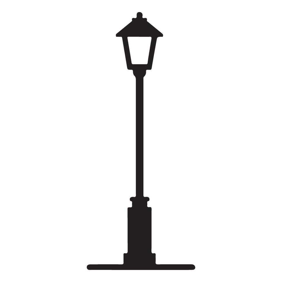 Simple Black Street Lamp Silhouette Illustration Design vector