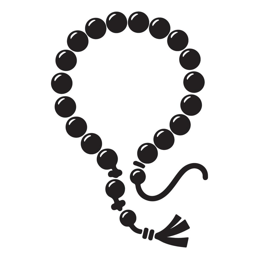 Rosary Beads Silhouette Illustration Religion and Spirituality Image vector