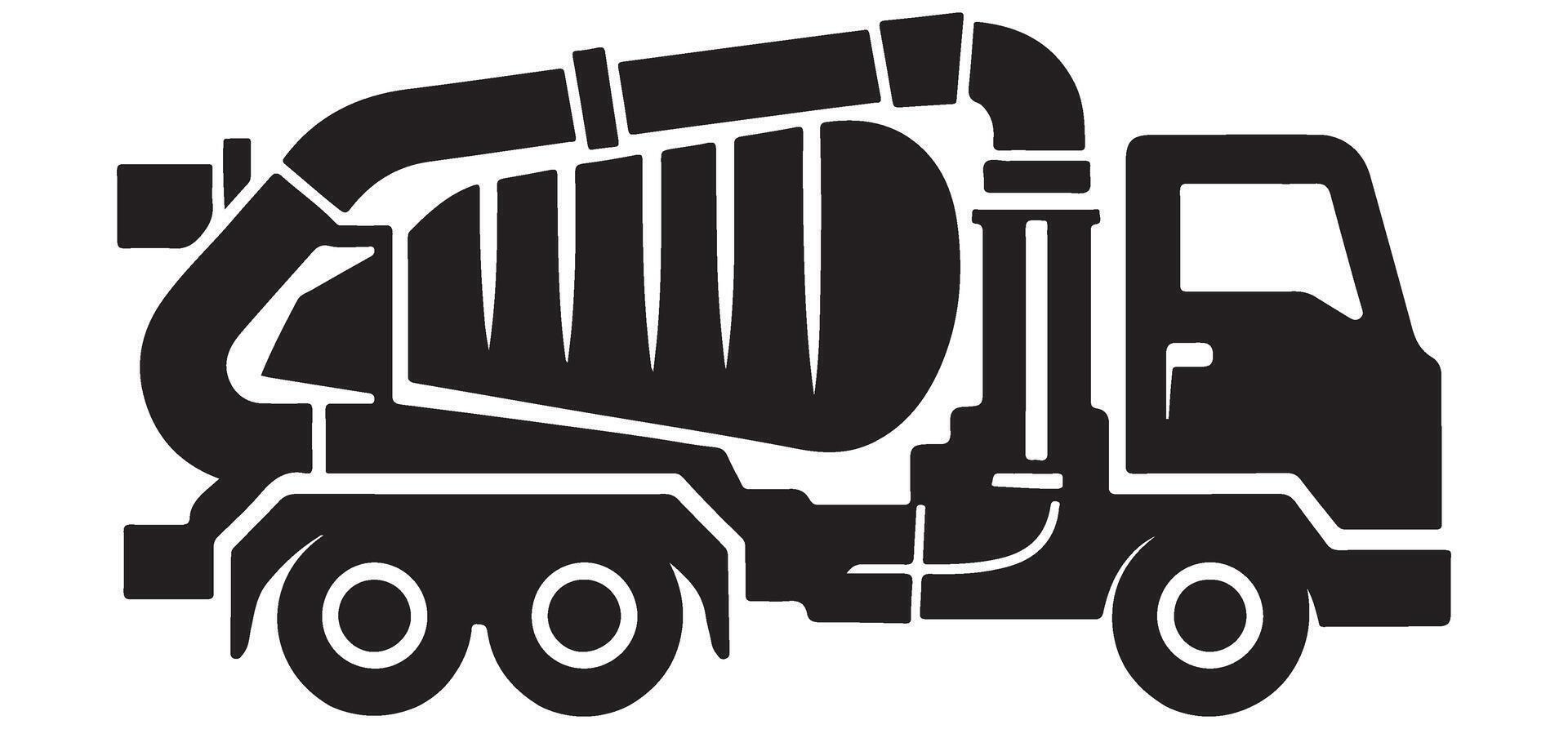 Silhouette of Industrial Vacuum Truck Illustration Transporting Waste Materials Safely vector