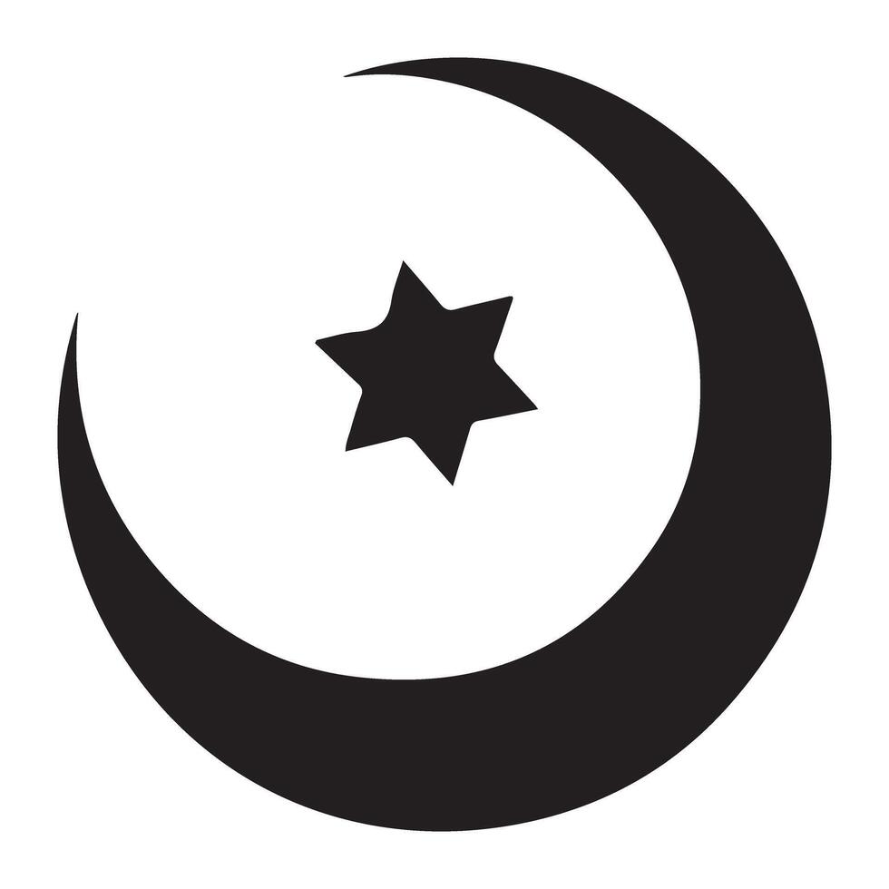 Crescent Moon and Star Symbol Exploring Islamic Traditions and Culture vector