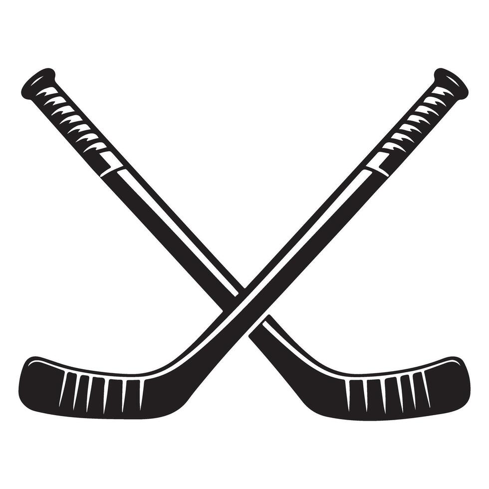 Hockey Sticks Black Silhouette Illustration Sport Equipment Image vector