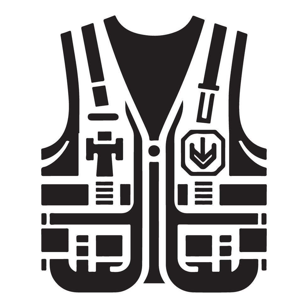 Construction Vest Icon Safety Work Equipment Illustration Design vector