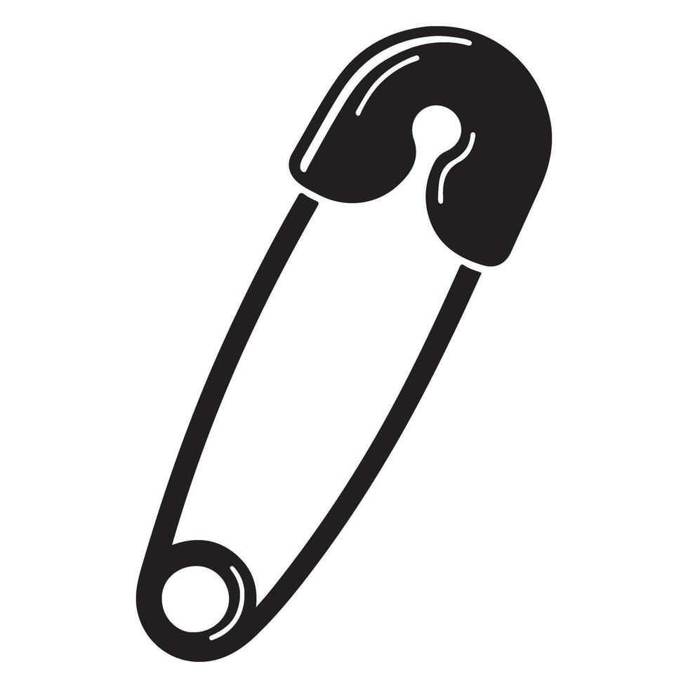 Safety Pin Silhouette Icon Illustration Design Fashion Clothes vector