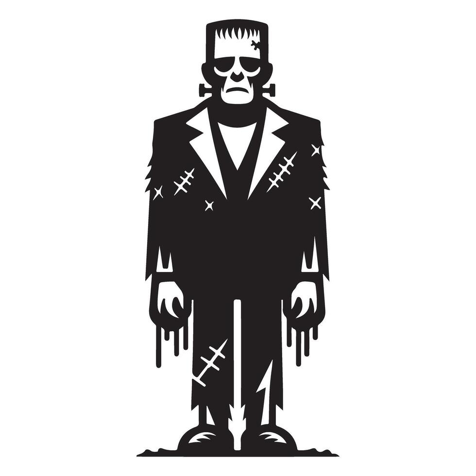 Frankenstein monster silhouette illustration suitable for graphic design vector