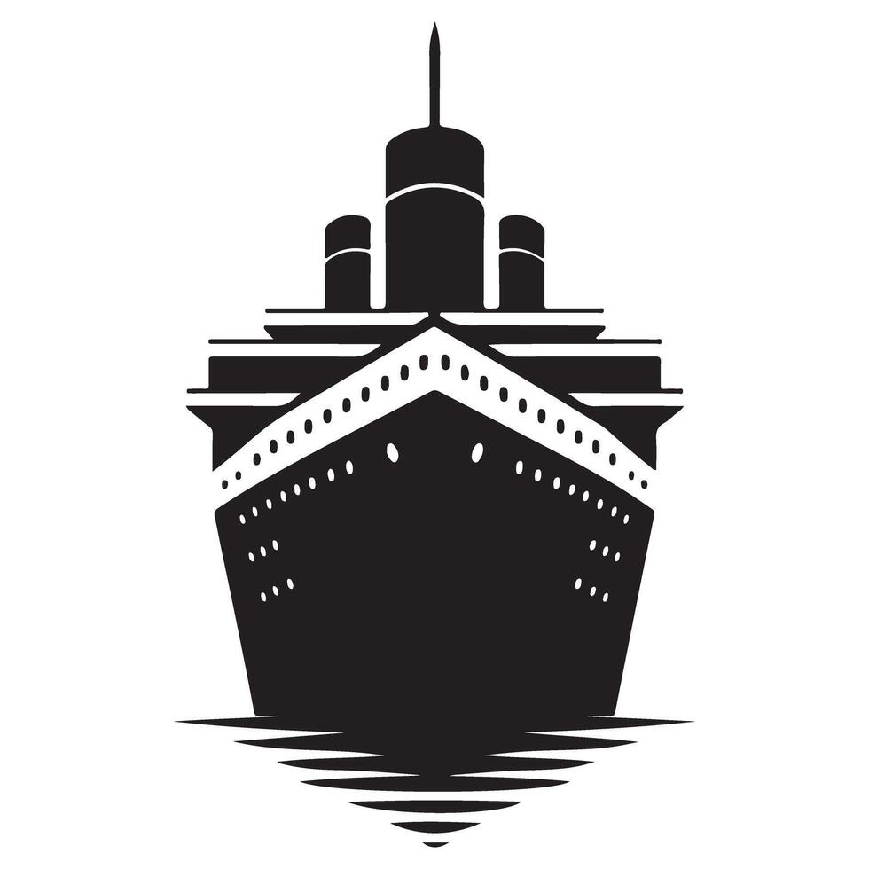 Titanic Silhouette Illustration of Classic Ship Reflection Scene vector