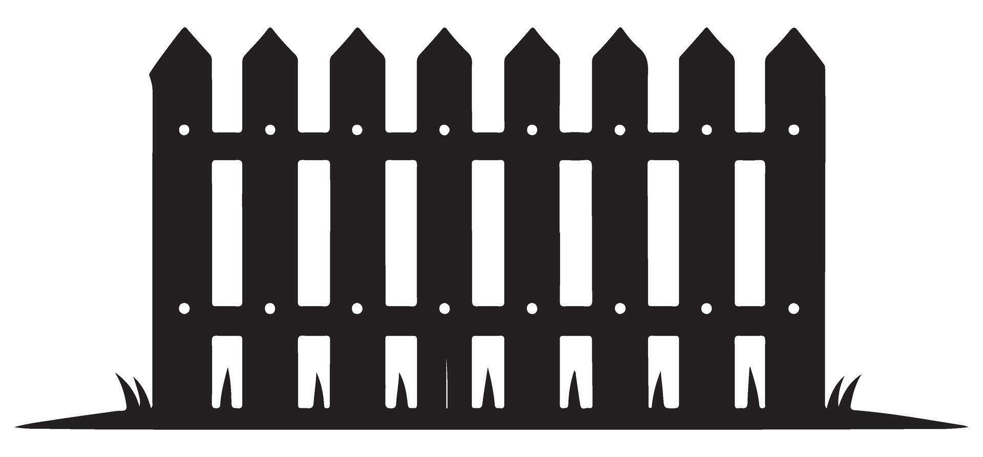 Rustic Wooden Picket Fence Illustration Perfect for Backyard Boundary Design vector