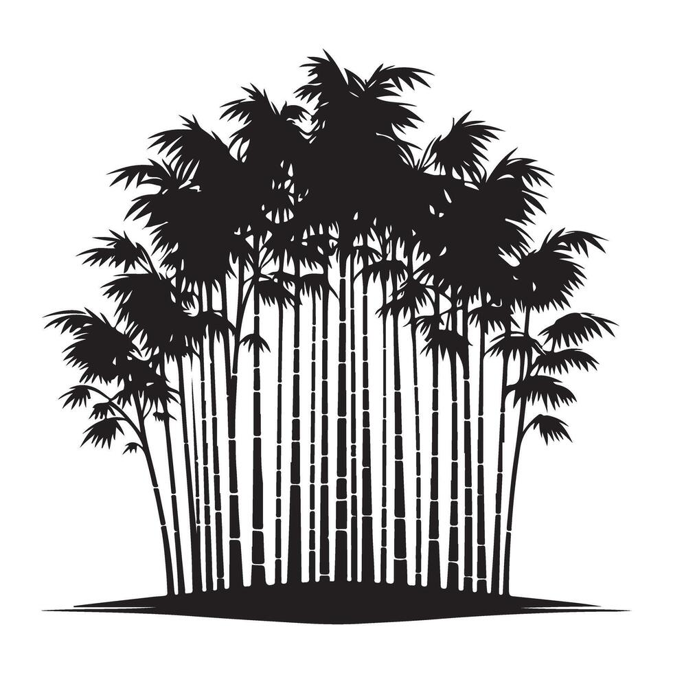 Detailed Bamboo Grove Silhouette for Nature Projects vector