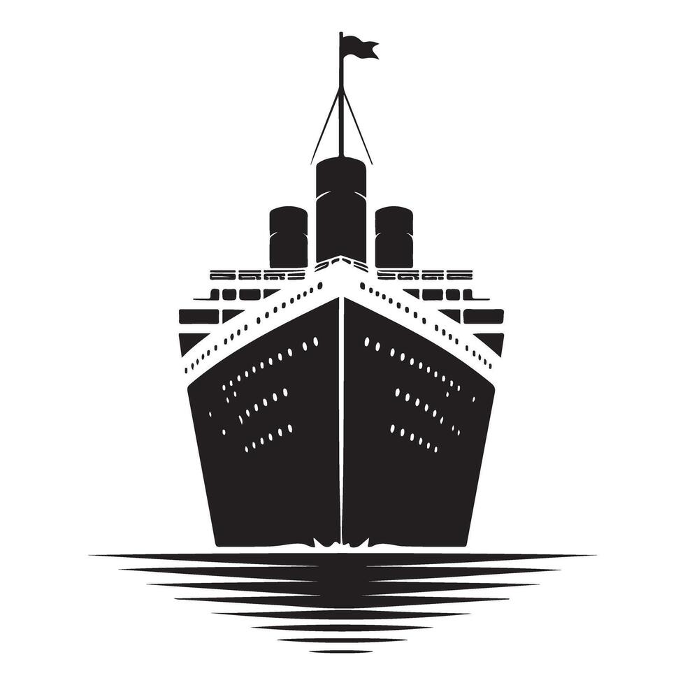 Titanic Silhouette Illustration Classic Ocean Liner Design Graphic vector