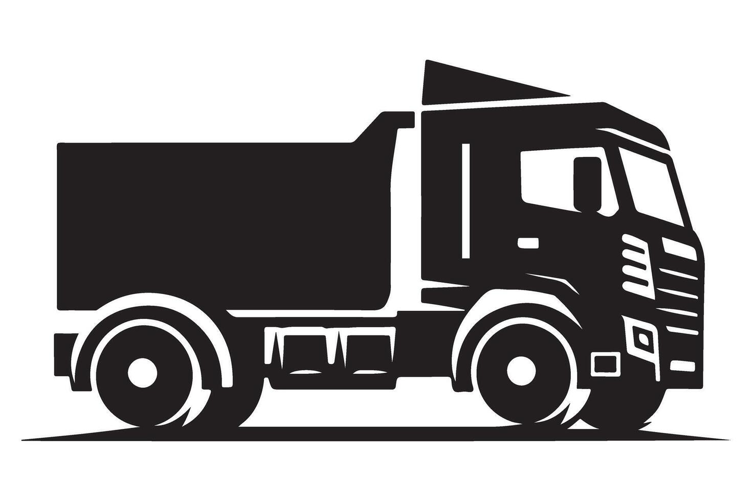 Silhouette of heavy construction dump truck illustration graphic vector