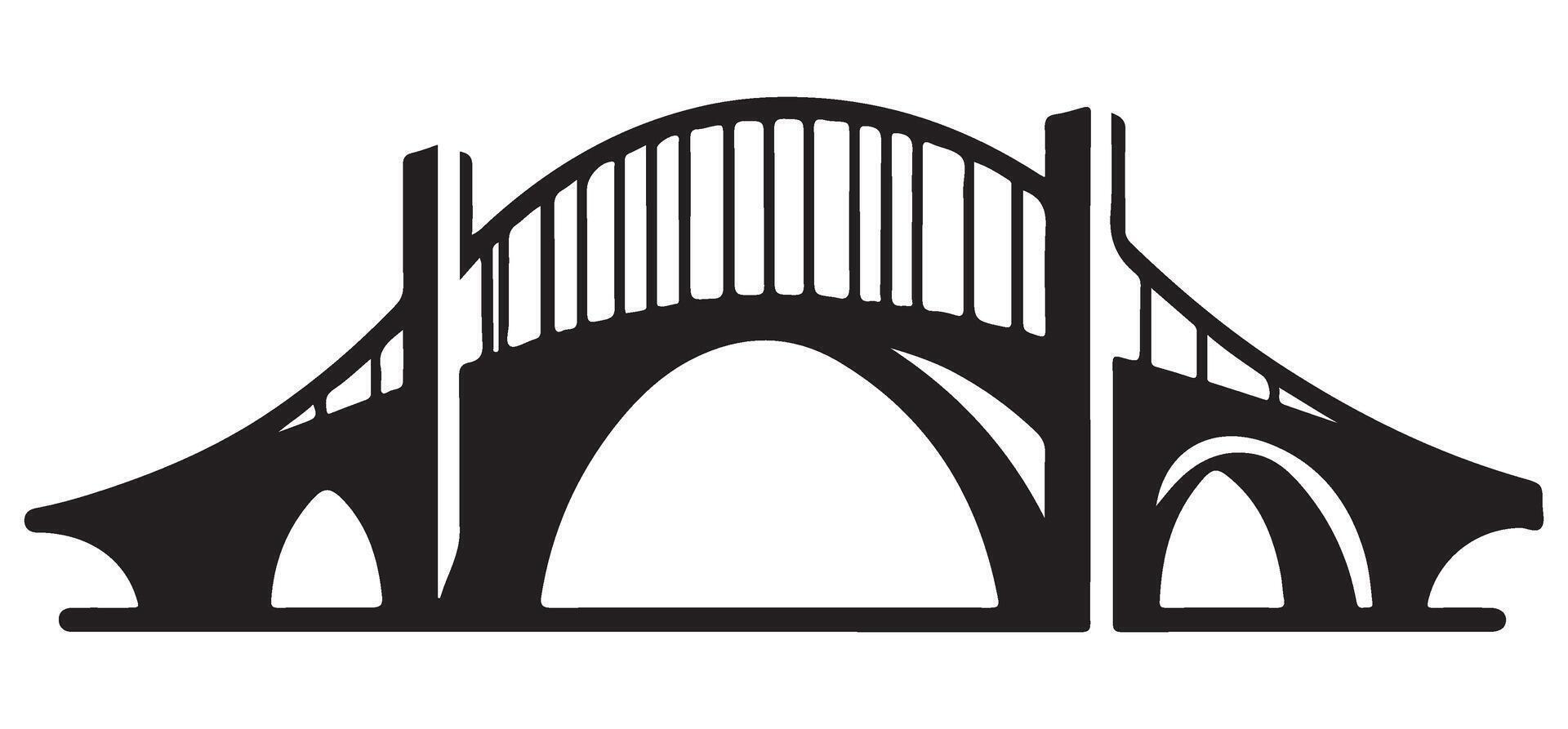 Bridge Silhouette Design for Architecture and Engineering Projects vector