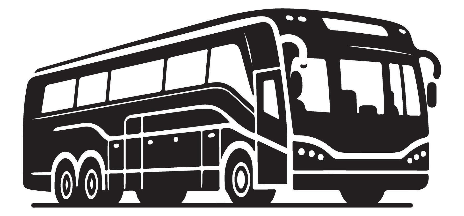 Modern Tour Bus Illustration Silhouette for Travel and Transportation Design vector