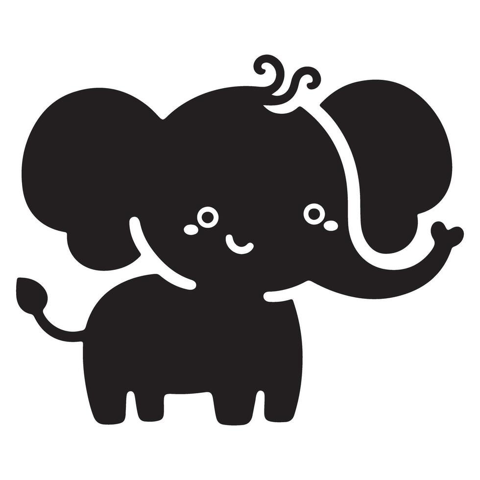 Adorable Elephant Silhouette Illustration Perfect for Kids Creative Projects vector
