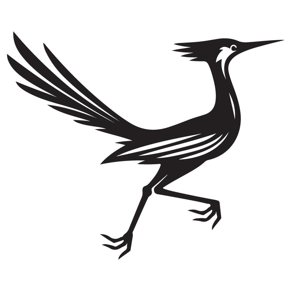 Roadrunner Bird Silhouette Image Perfect for Southwestern Designs vector