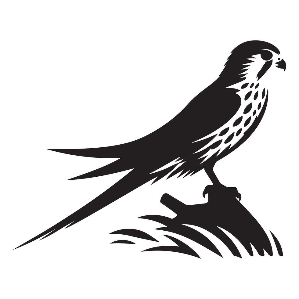 Majestic Falcon Silhouette Illustration for Wildlife Art Projects vector