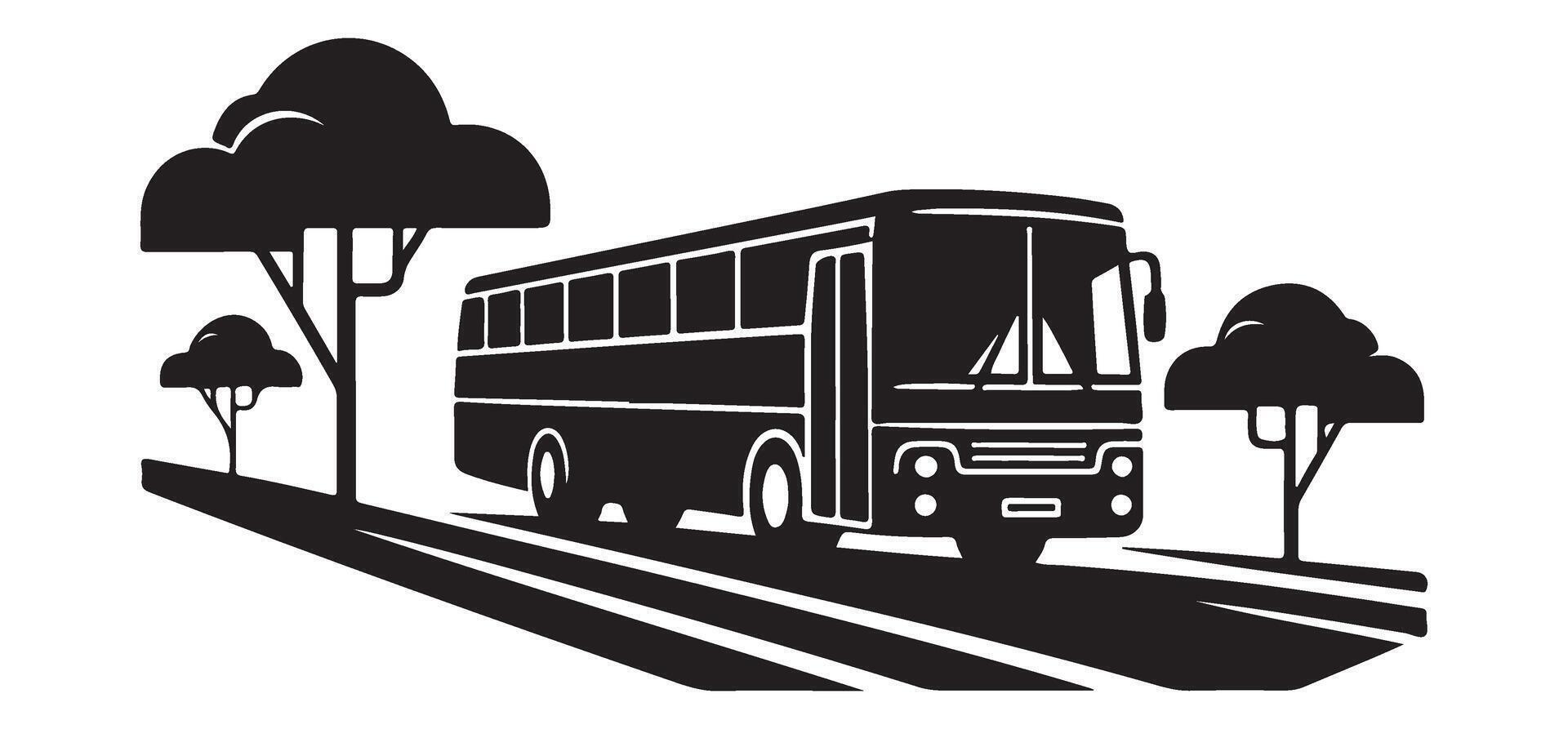 Bus Silhouette Illustration for Public Transportation and Travel Concepts vector