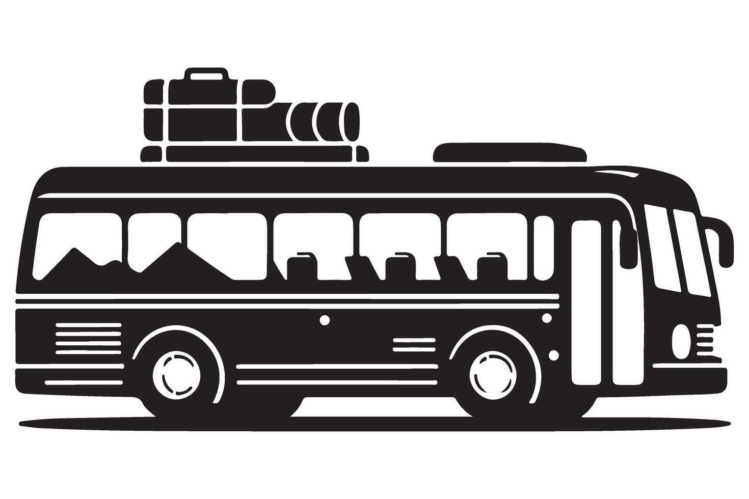 Classic Bus Silhouette Illustration for Travel and Transportation vector