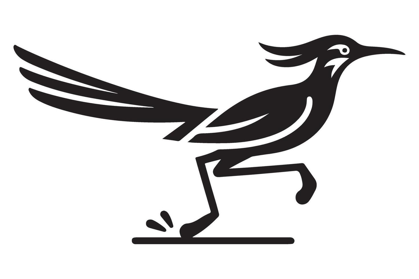 Running Roadrunner Silhouette Illustration of Southwestern Wildlife vector