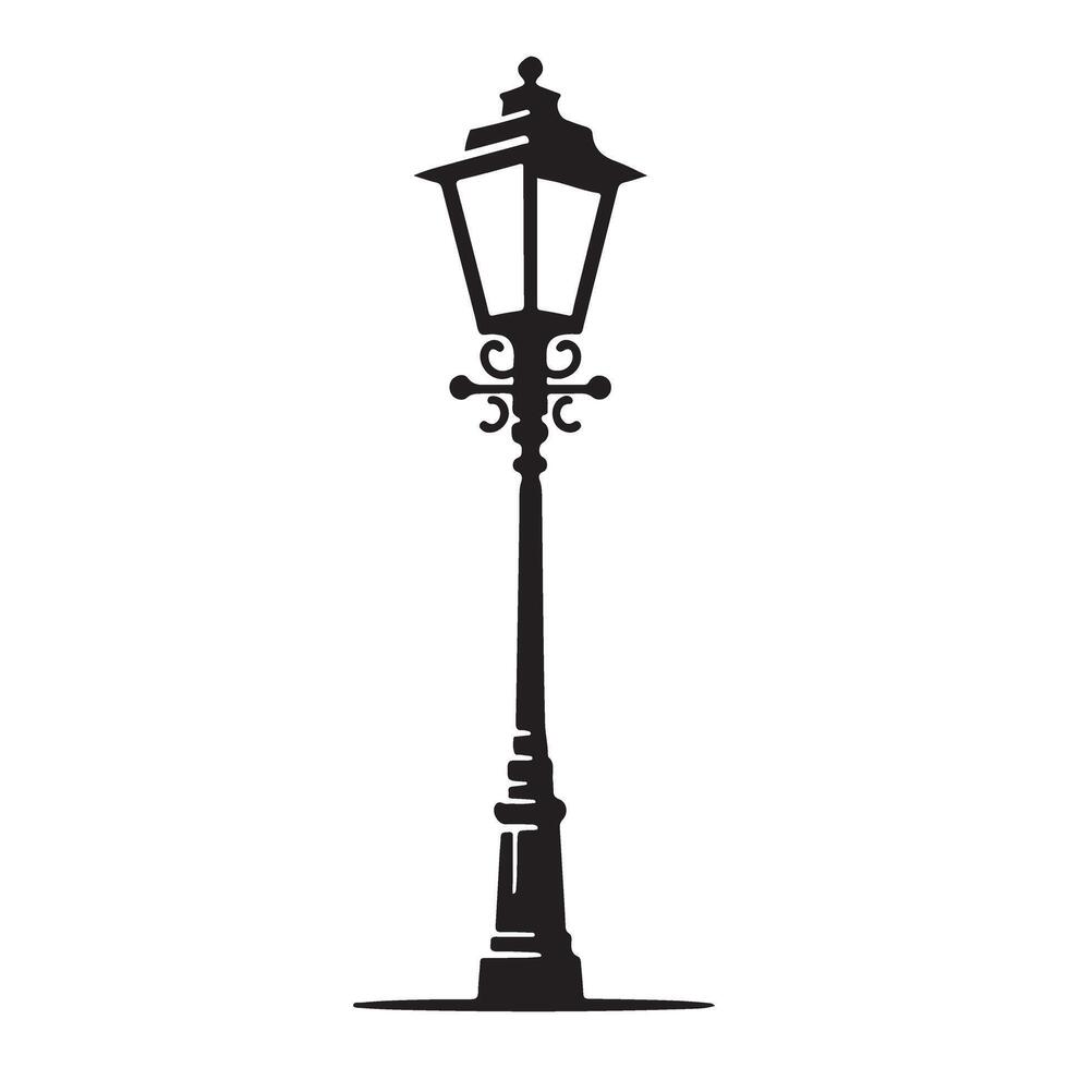 Vintage street lamp silhouette timeless city lighting solution vector