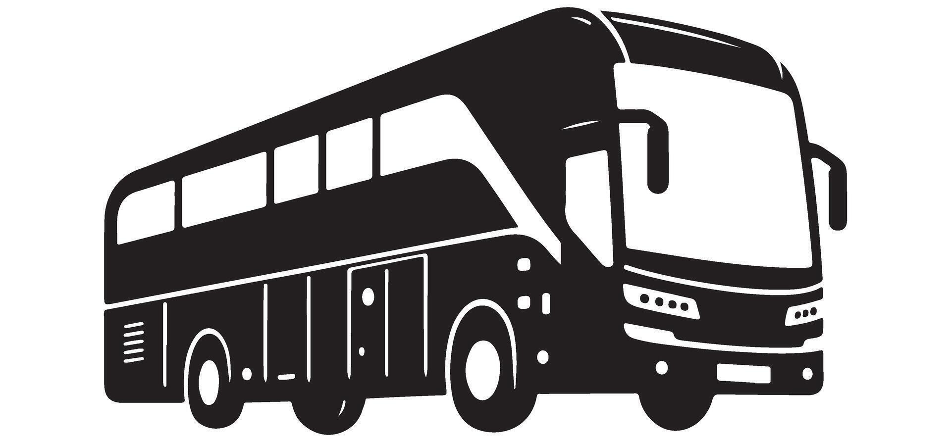 Modern Double Decker Bus Silhouette for City Tours and Transport vector