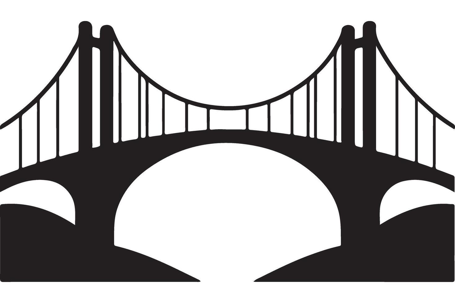 Symmetrical Bridge Illustration Artwork for Architectural and Design Projects vector
