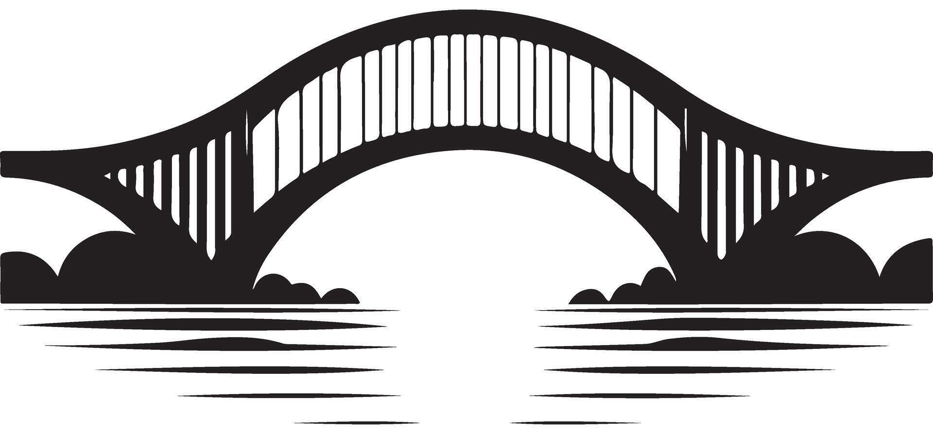 Arched bridge illustration architectural spanning structure graphic element vector
