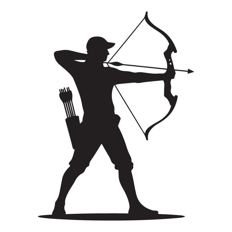 Archer Silhouette Illustration Sport Shooting Game Target vector