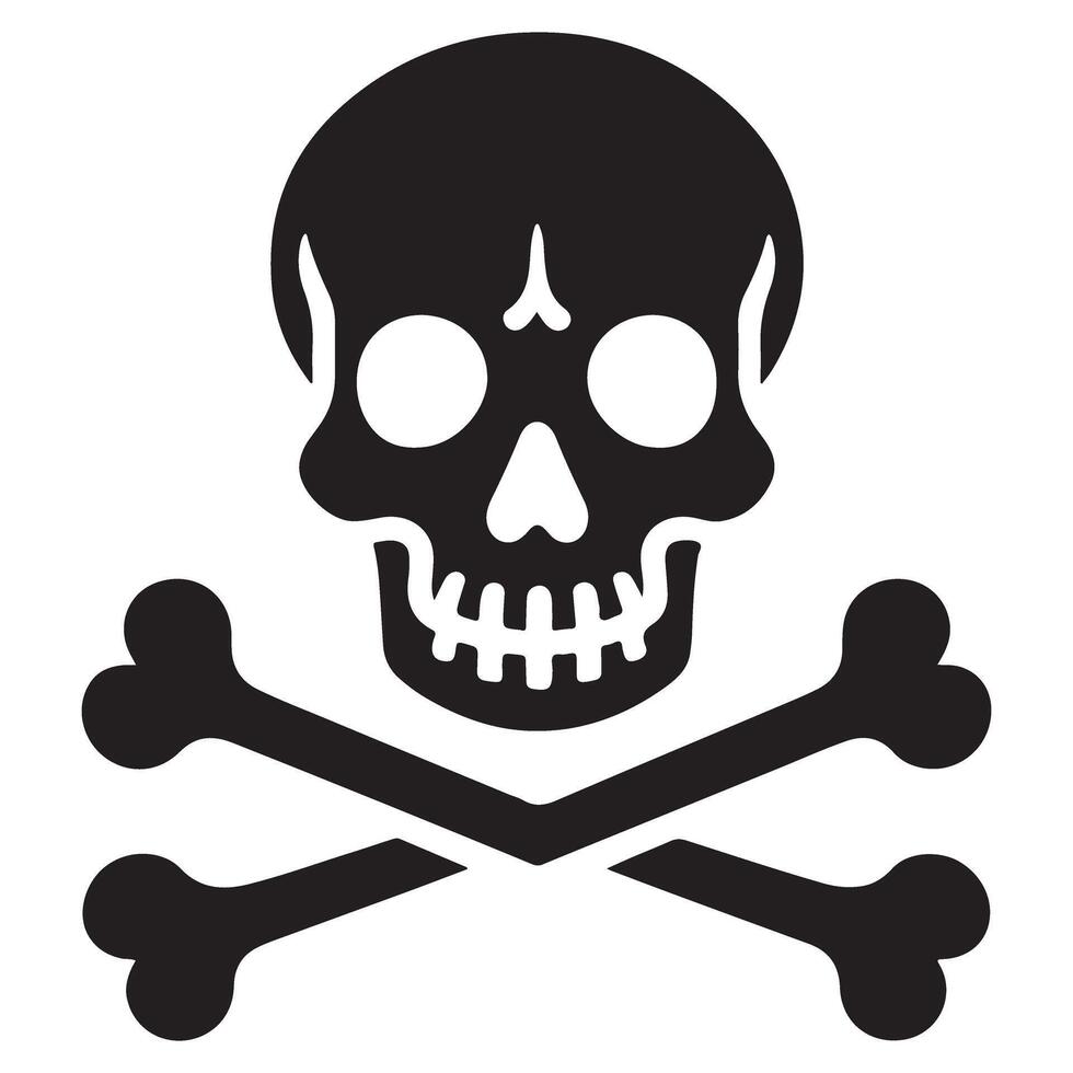 Skull and Crossbones Illustration Symbol for Warning and Danger vector