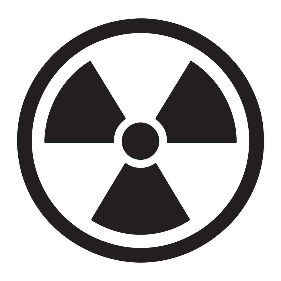 Radioactive hazard radiation warning symbol representing dangerous nuclear energy vector