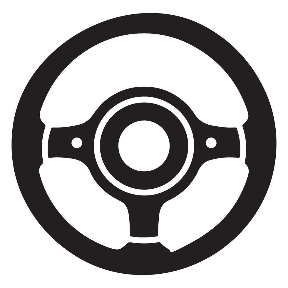 Steering Wheel Silhouette Illustration for Automotive and Transportation Designs vector