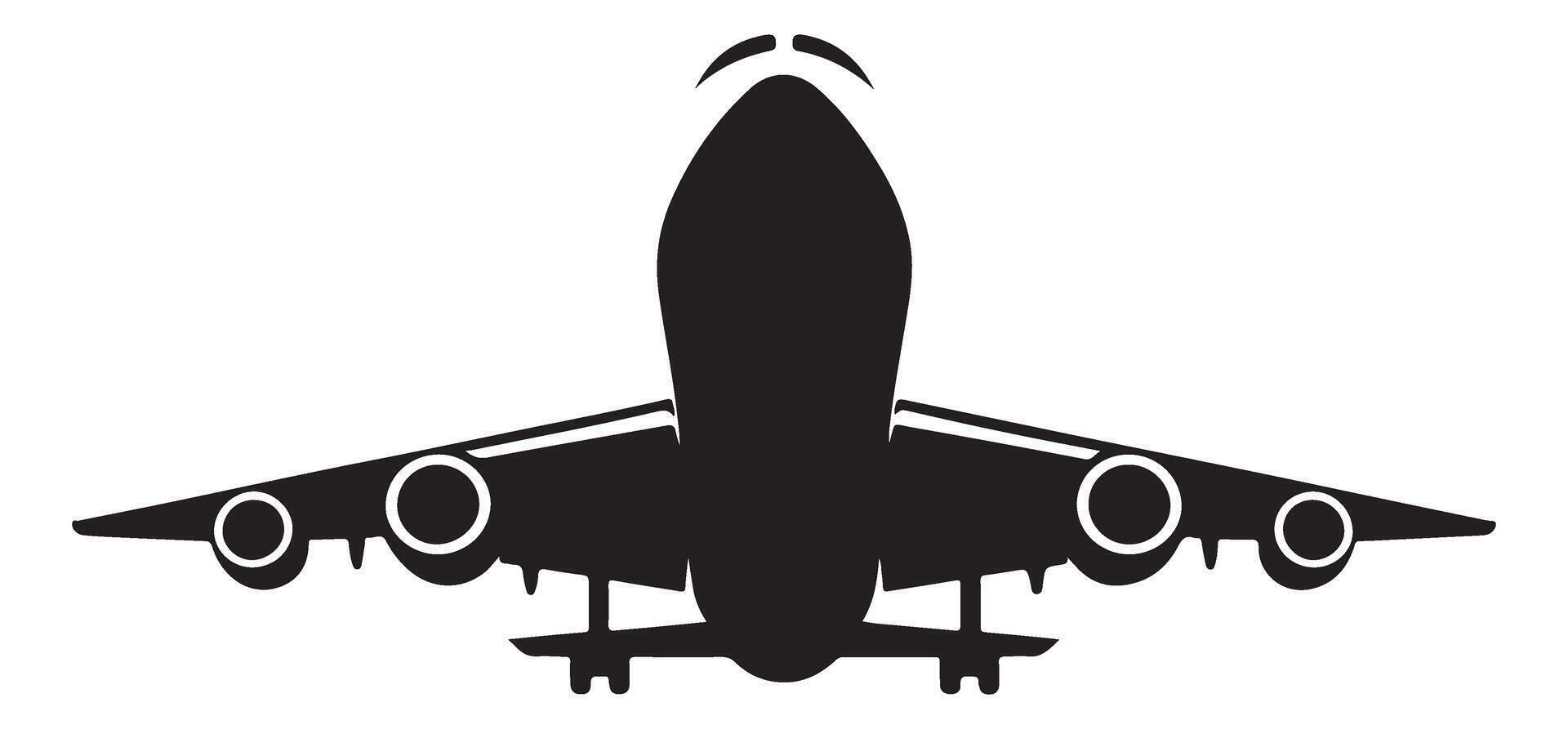 Four Engine Commercial Airplane Silhouette for Aviation Enthusiasts vector
