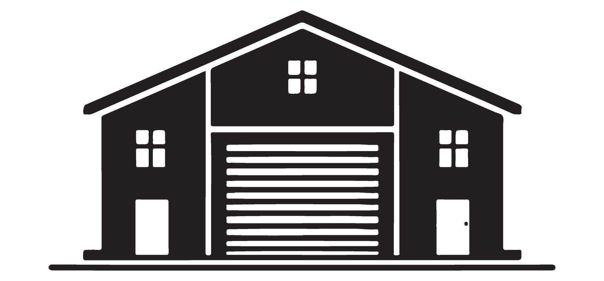 Barn Silhouette Illustration of Rural Storage Building vector