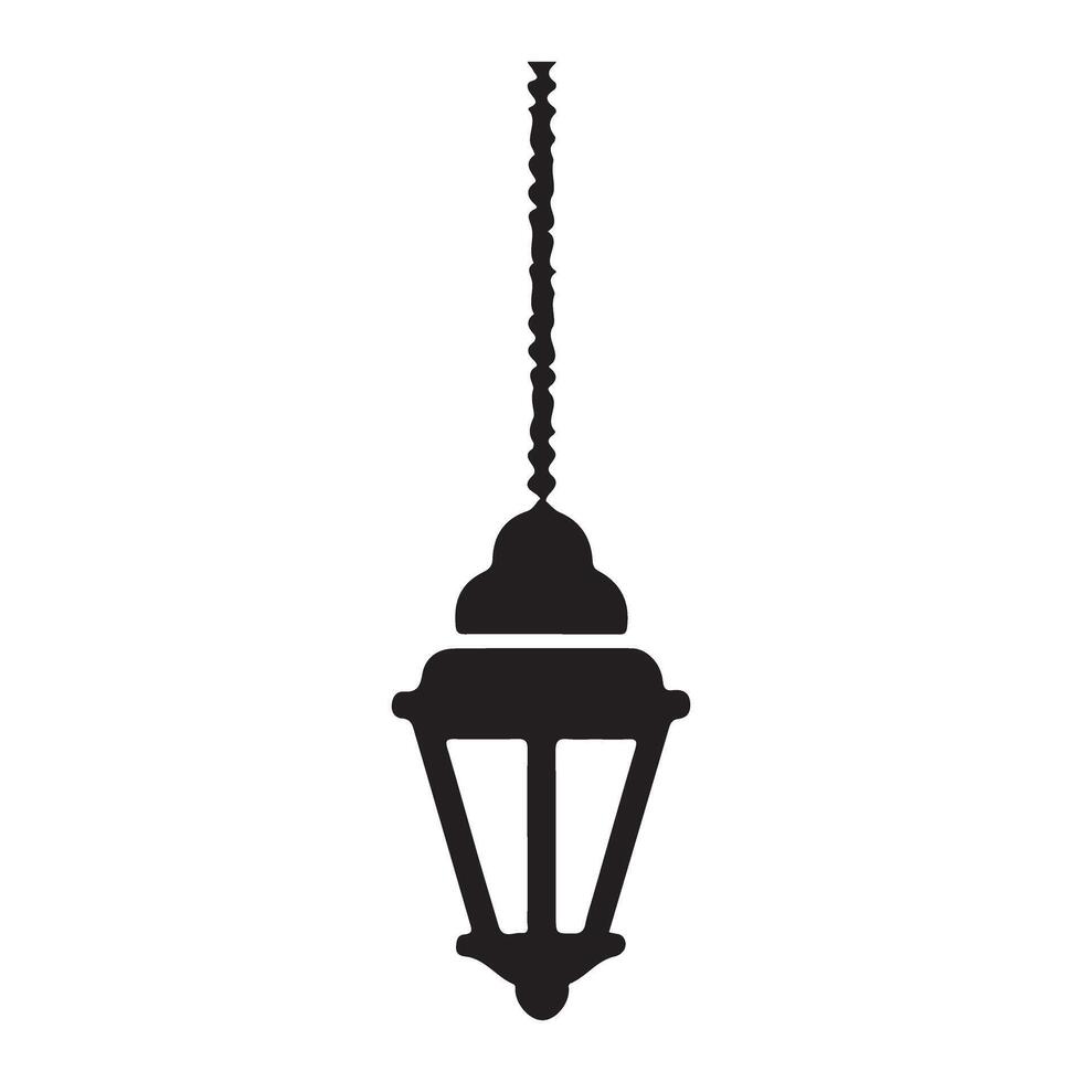 Classic Lantern Silhouette Illustration for Light and Decor vector