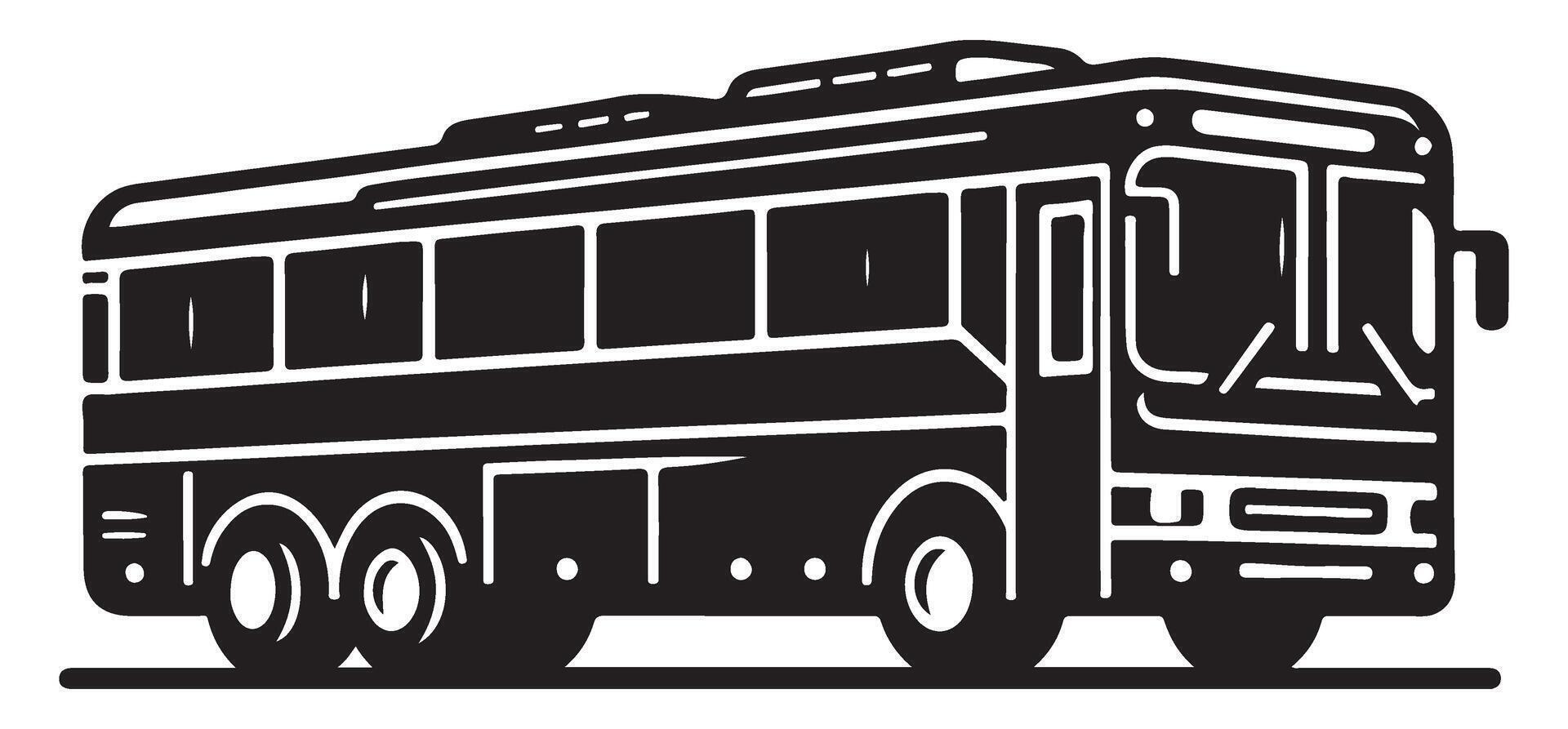 Tour Bus Silhouette Public Transport Detailed Illustration Graphic vector