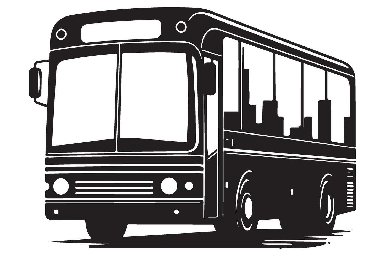City Bus Illustration Public Transportation Travel Silhouette Design vector