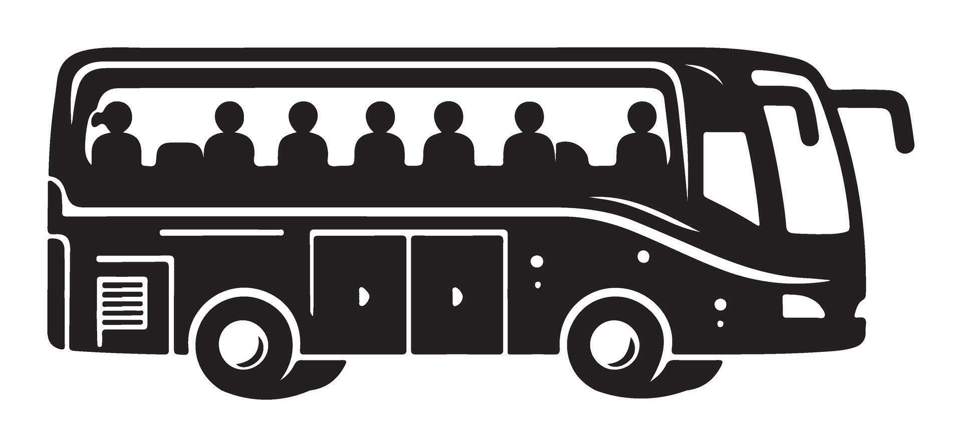 Modern Coach Bus Silhouette Illustration for Transportation and Travel vector