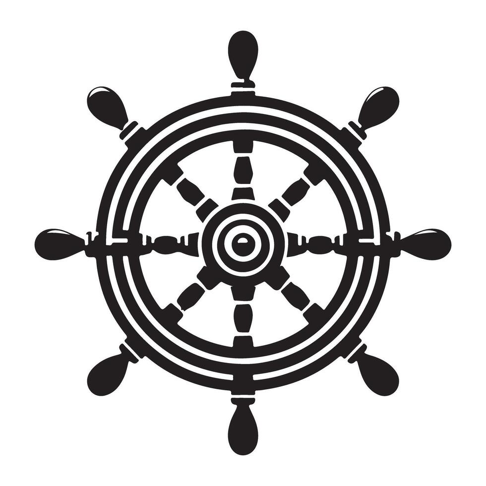 Ship Wheel Silhouette Illustration Navigate Your Design Easily vector