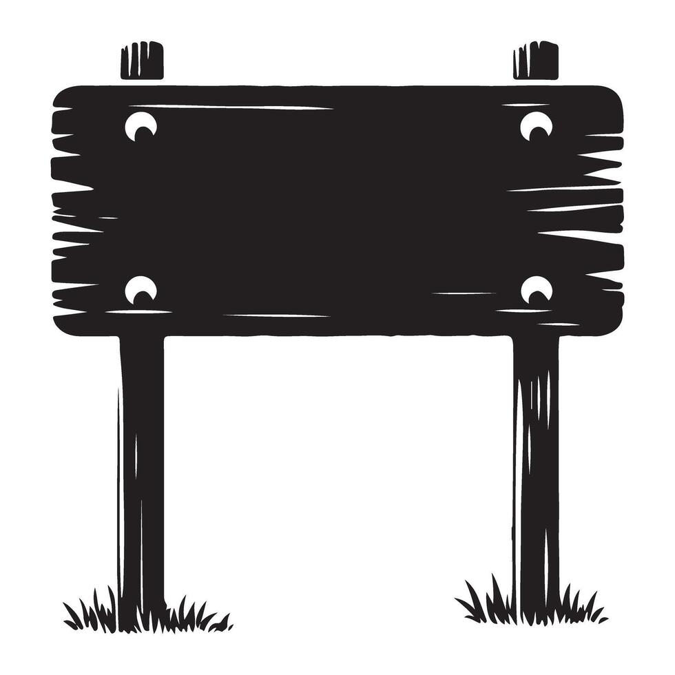 Rustic Wooden Sign Illustration for Outdoor Advertisement and Guidance vector