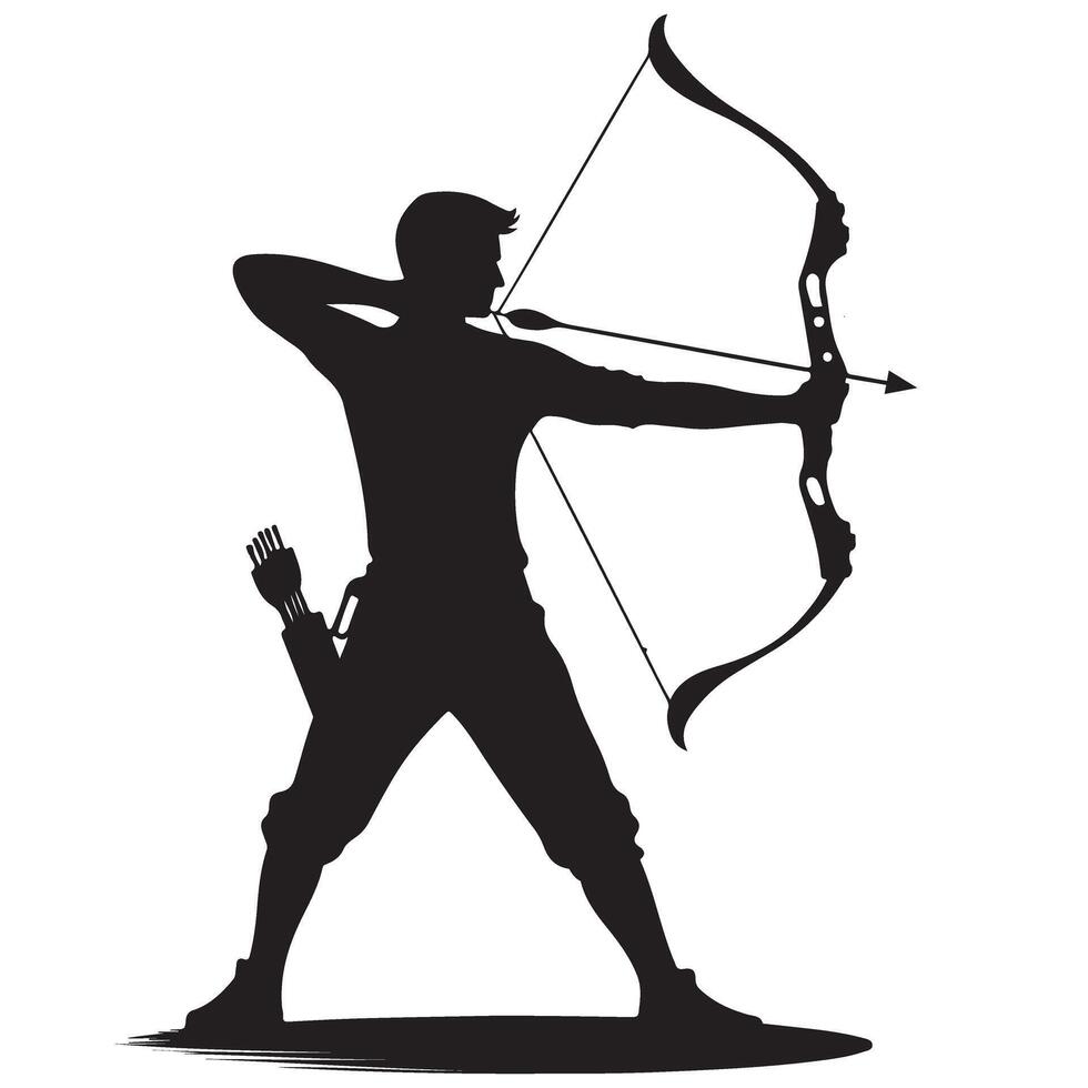 Archery Silhouette Illustration Focus and Precision in Sport vector