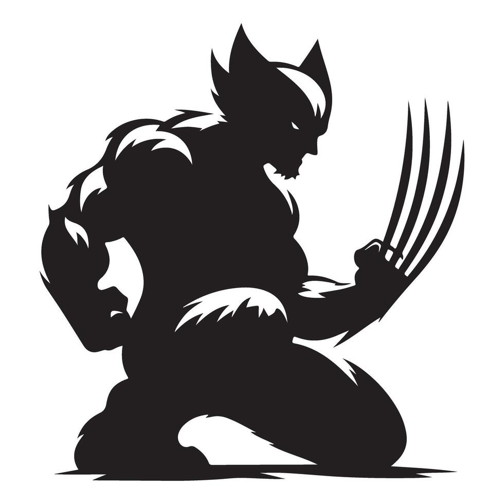 Wolverine Silhouette Illustration Ready for Graphic Design Projects vector