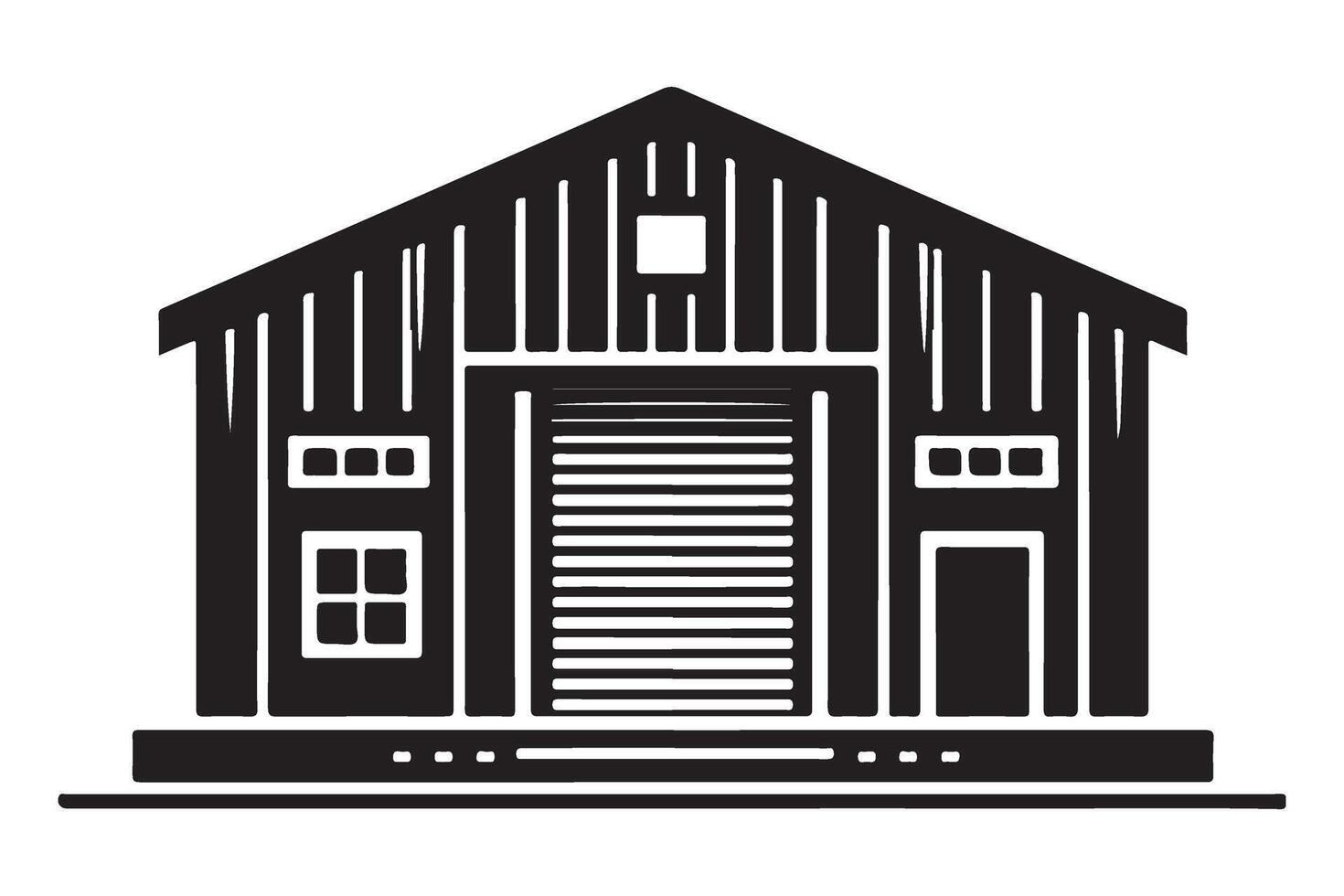 Commercial Warehouse Building Illustration for Storage or Industrial Use vector