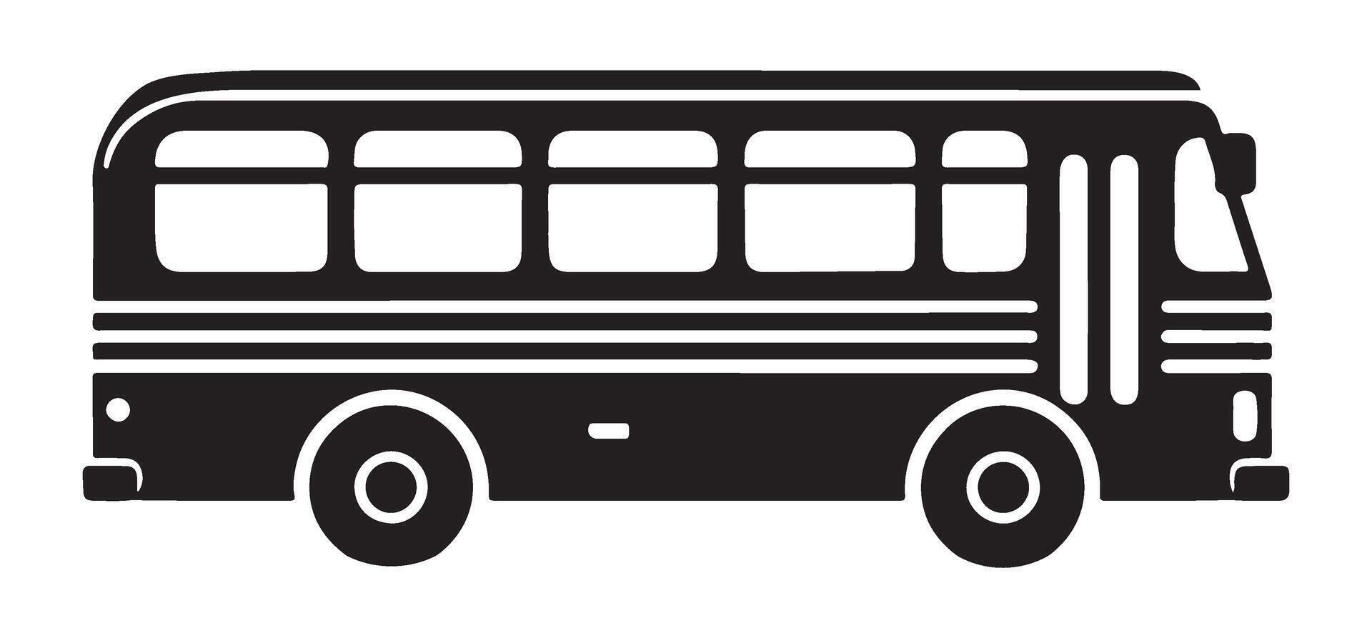 School Bus Silhouette Illustration Simple Graphic Design Element vector