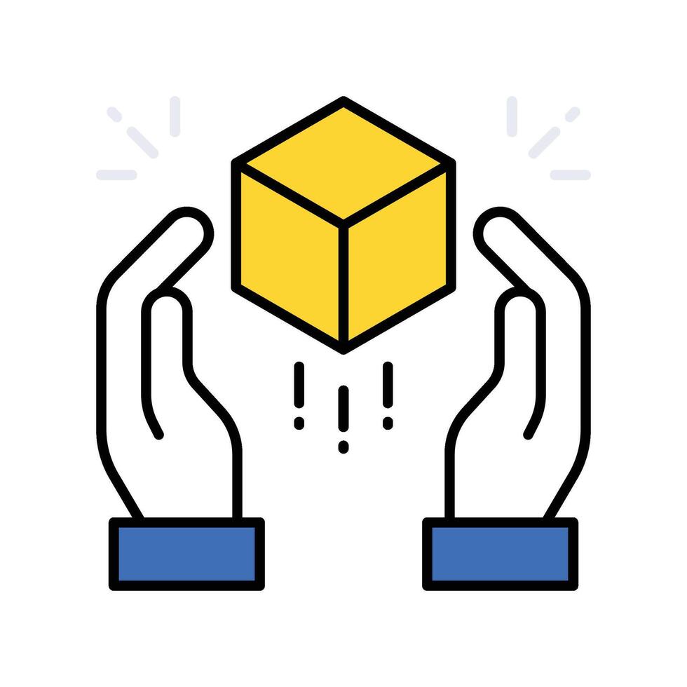 3d Model filled outline icon. EPS 10 file vector