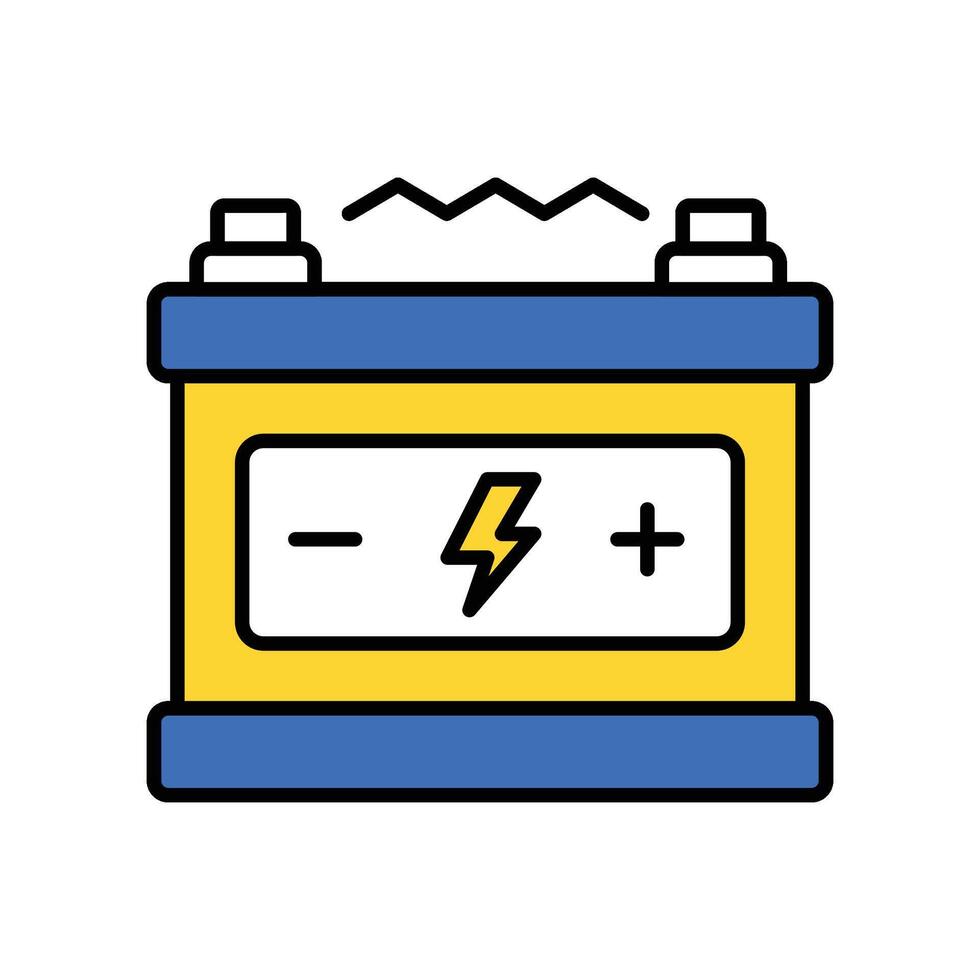 Car Battery filled outline icon. EPS 10 file vector
