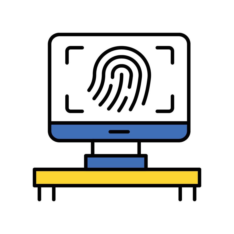 Fingerprint Lock filled outline icon. EPS 10 file vector