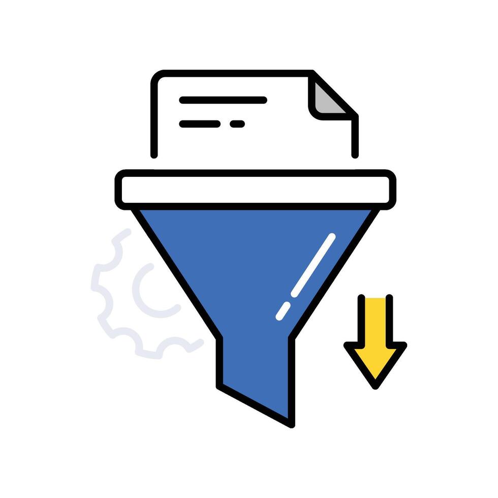 Data Funnel filled outline icon. EPS 10 file vector
