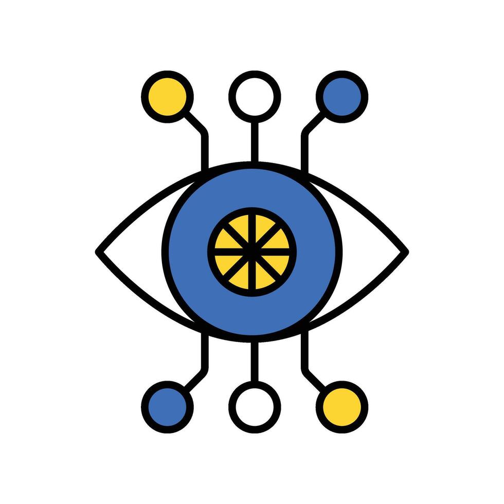 Cyber eye filled outline icon. EPS 10 file vector