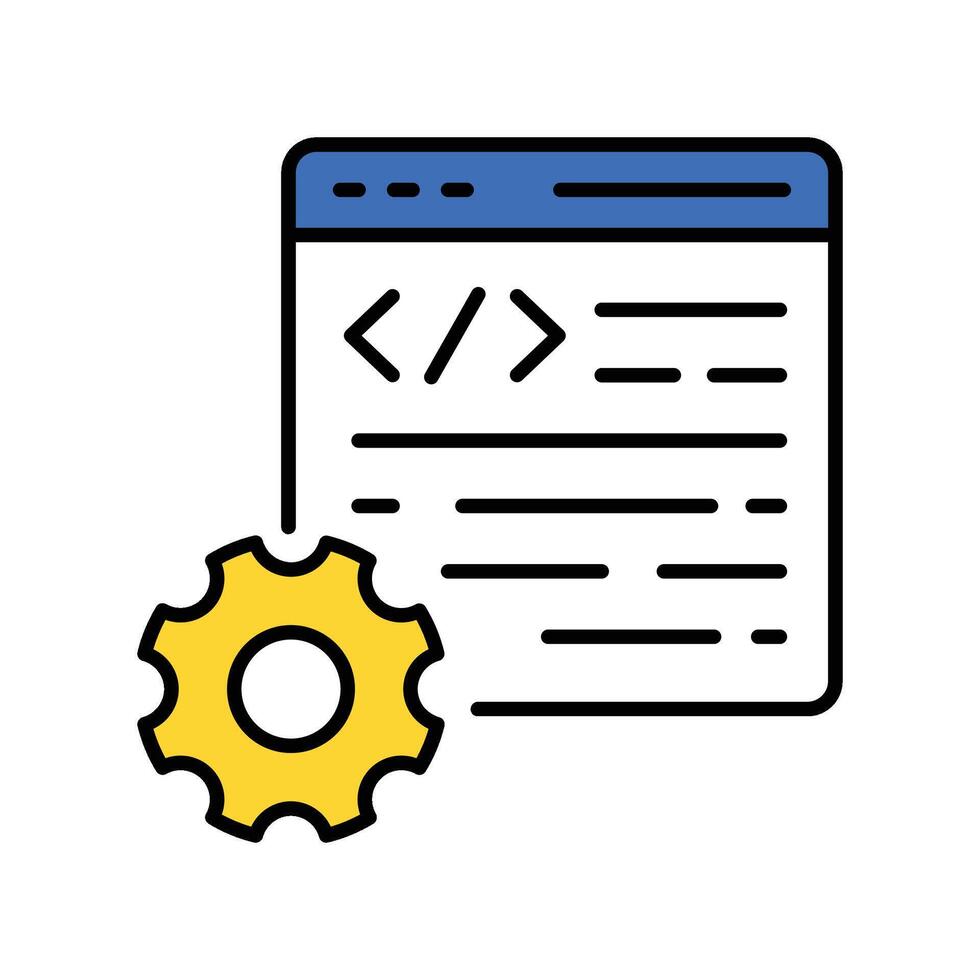 Code Development filled outline icon. EPS 10 file vector