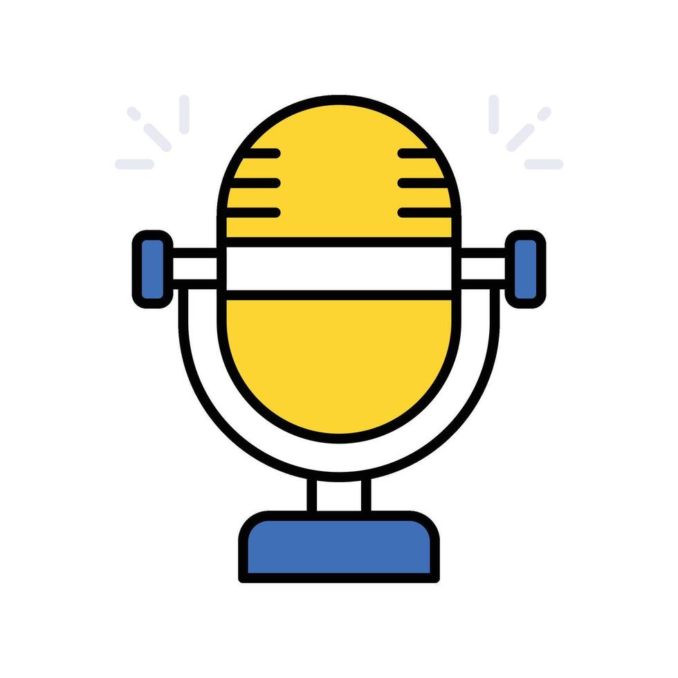 Microphone filled outline icon. EPS 10 file vector