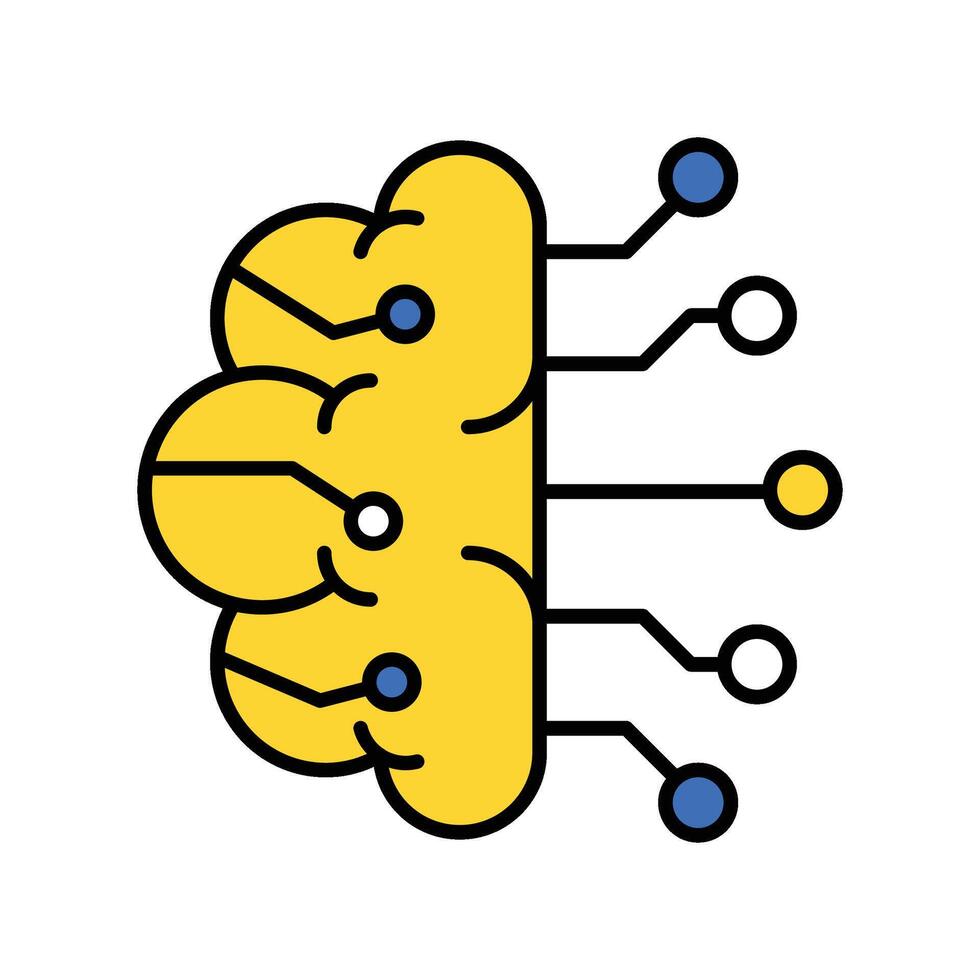 Brain Circuit filled outline icon. EPS 10 file vector