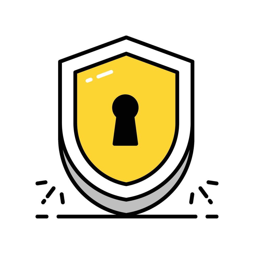 Security Shield filled outline icon. EPS 10 file vector